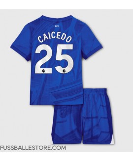 Günstige Chelsea Moises Caicedo #25 Heimtrikotsatz Kinder 2025-26 Kurzarm (+ Kurze Hosen)